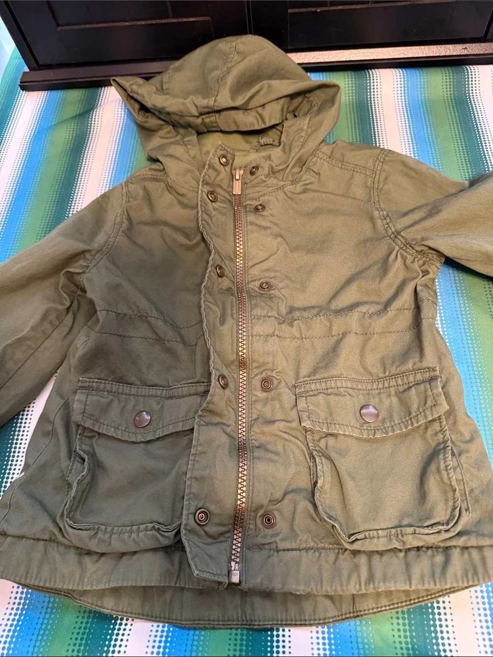 Old Navy Kids Olive Hooded Anorak Jacket